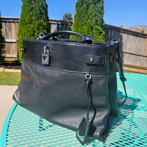 Michael Kors Gramercy Top Handle Large Snap Satchel, Black